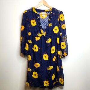 mark. Navy‎ and Yellow Floral Mini Dress